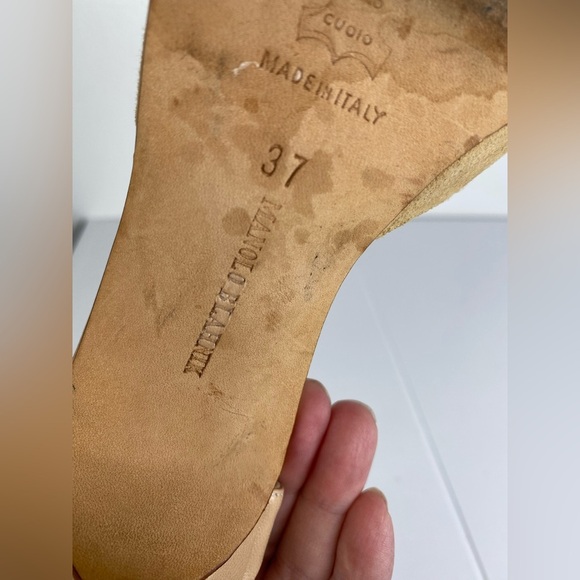 Manolo Blahnik Beige Strappy Heels - Picture 8 of 8